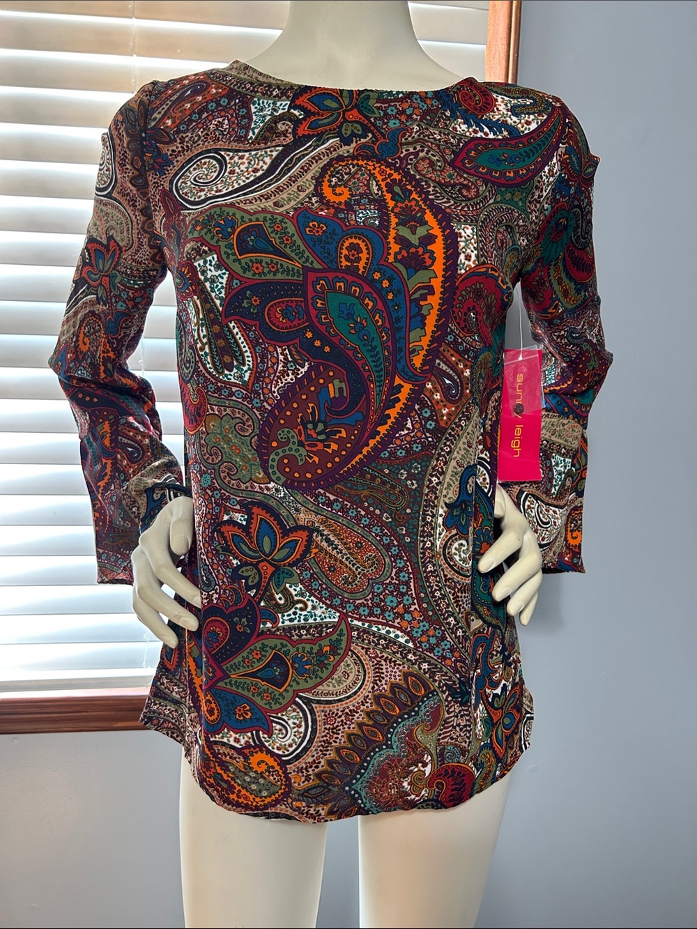 Sunny Leigh Paisley Long-Sleeve Women's Top - Multicolor NWT